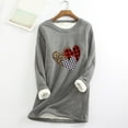 thumbnail image 2 of LYXSSBYX Womens Tops Long Sleeve Clearance Women O-Neck Loungewear Nightgowns Long Sleeve Christmas Print Fall Fleece Tops, 2 of 3