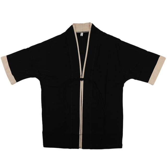 Minnieouse Chaqueta de hombre Transpirable Niño Frente abierto Abrigo suelto Ropa Camping Senderismo Mezcla de lino de algodón Ropa informal de Type2 NO2