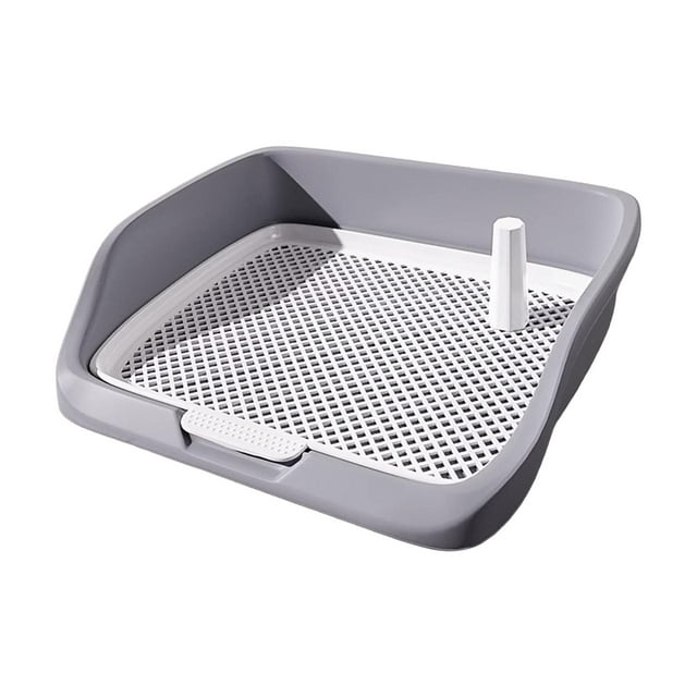 Plateau d'Entraînement pour Chien Chiot, Plateau de Propreté Réutilisable, Support de Tapis d'Entraînement, Gris