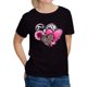 thumbnail image 1 of Camiseta con estampado de corazón, informal, de cuello redondo y manga corta, para mujer, 100 % algodón, para deporte y tiempo libre., 1 of 5
