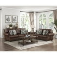 thumbnail image 2 of Lexicon Franklin Polished Microfiber Loveseat in Dark Brown, 2 of 8