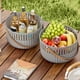 thumbnail image 5 of Cesta de picnic con asas • Cesta de plástico para comida y verduras • 25x25x15cm • Beige/blanco/gris • Organización exterior y de cocina, 5 of 8