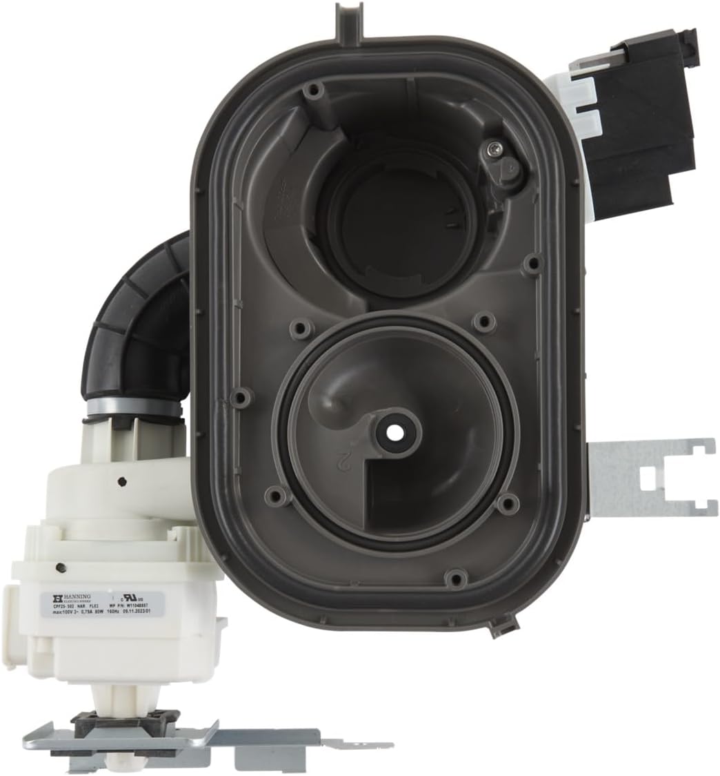 Whirlpool W11460946 OEM Part-Replaces W11243648 Dishwasher Pump and Motor Assembly, Black