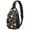 Halloween Ghost Candy Black Pattern, variant on Halloween Dancing Skeleton Coffin Spider Sling Backpack, Unisex Daily Travel Sling Pack with Side Mesh Pockets, Breathable Padded Back Gift Ideas for Hiking Cycling Walking