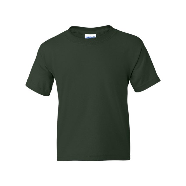 Gildan boys Heavy Cotton T-Shirt(G500B)-FOREST GREEN-M