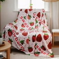 thumbnail image 3 of Strawberry Throw Blanket, Cute Fluffy Blanket for Couch or Bed, Super Soft Small Blanket Birthday Gift for Women or Kids, Pink 40x50 inches, 3 of 13