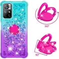 thumbnail image 2 of Clear Case for Xiaomi Redmi Note 11 Pro with Ring Kickstand, Bling Gradient Quicksand Glitter Flowing Liquid Floating Case Cover for Xiaomi Redmi Note 11 Pro/Note Pro+      Bluish Violet, 2 of 7