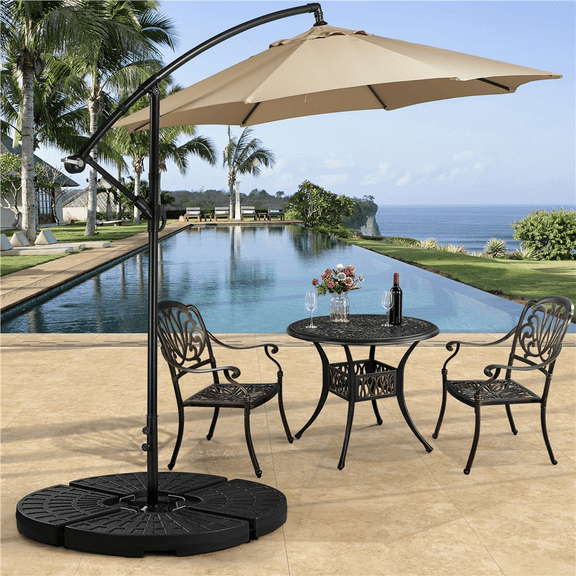 Renwick 52L Fillable Patio Umbrella Base for Cantilever Umbrellas, Set of 4, Black