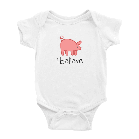 Pig I Believe Cute Newborn Clothes For Boy Girl Unisex