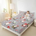 thumbnail image 4 of Homewish Cartoon Xmas Gnome Twin Sheet Sets,Merry Christmas Twin Fitted Sheet,Kawaii Christmas Snowflake Flat Sheet For Boys Kids,Super Cozy Room Decor,3pcs, 4 of 7