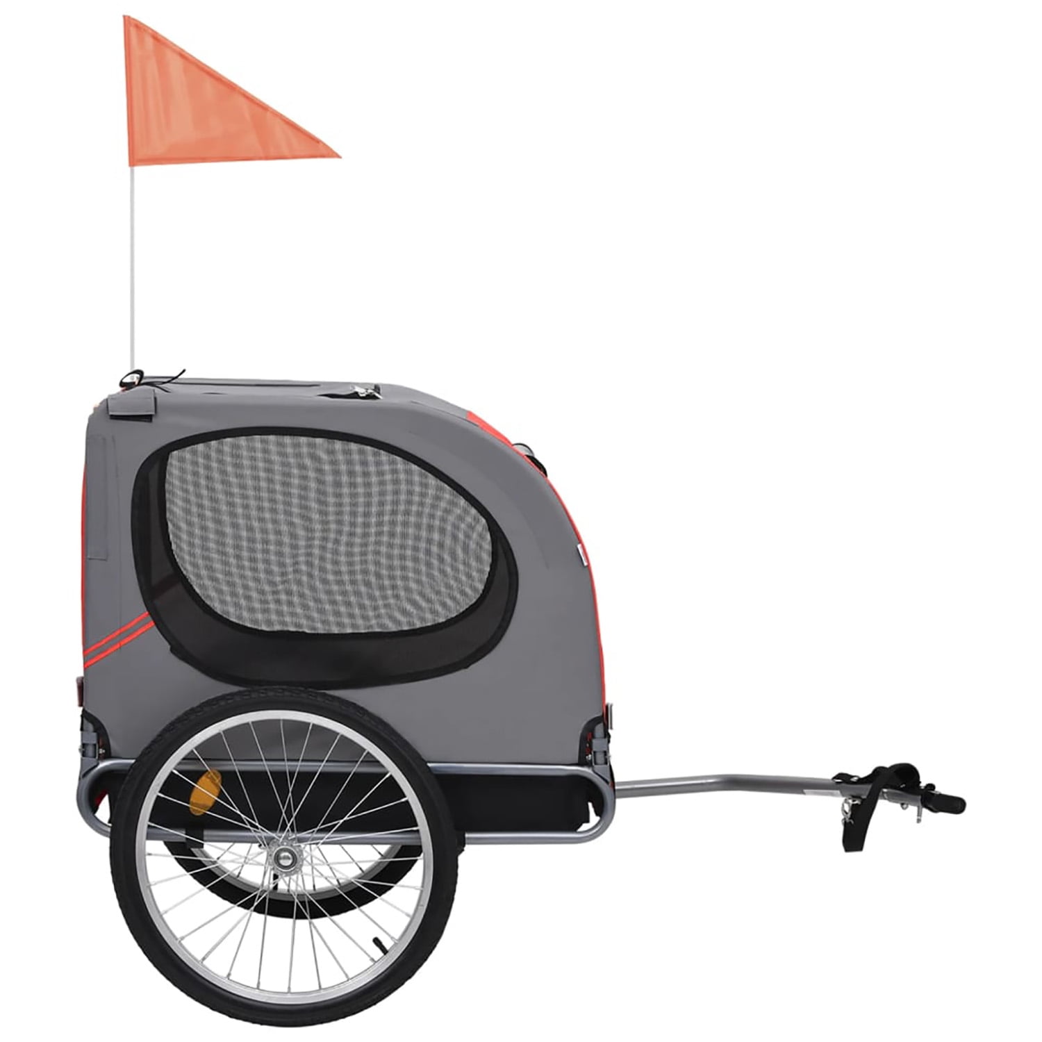 Pefilos 2 in 1 Dog Bike Trailer for Small and Medium Dogs, Pet Stroller Bicycle Carrier w/Hitch, Suspension, Visibility Flag and Reflectors, 55lb Weight Capacity, Red Pefilos 2 in 1 Dog Bike Trailer for Small and Medium Dogs, Pet Stroller Bicycle Carrier w/Hitch, Suspension, Visibility Flag and Reflectors, 55lb Weight Capacity, Red