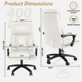 thumbnail image 3 of iooHug Reclining Executive Office Chair, Big and Tall Desk Chair with Wide Seat, High Back Ergonomic Computer Chair, Heavy Duty Faux Leather Recliner for Home Office, 400lbs, White, 3 of 7