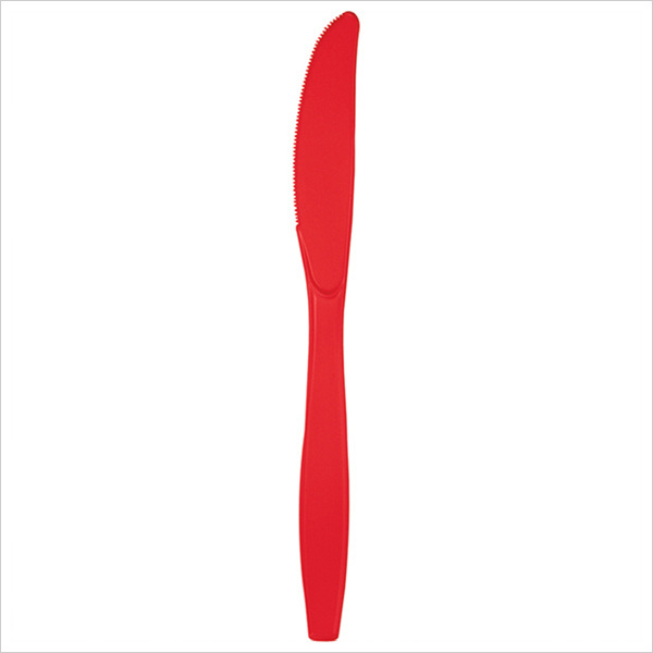 Premium Plastic Knives Bulk Classic Red,Pack of 50