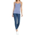 thumbnail image 2 of Juniors Solid Plain Adjustable Spaghetti Strap Layering Cropped Camisole Tank Top (Arctic Blue, M), 2 of 4
