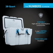 Lifetime 28 qt Bear-Resistant Camping Cooler, Premium High Performance, Ice Retention, Hard Cooler, 20 Can Capacity, Boulder Gray (91289)