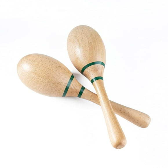 Musfunny Marteaux de Percussion de Main de Maracas Shakers de Rumba de Matériel de Bois de Hêtre avec l'Instrument de Musique Clair et Professionnel de Sons pour le Parti, Jeux (Naturel)