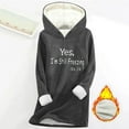 thumbnail image 2 of CFLVAEK Yes I'm Still Freezing Hoodies for Women Plus Size Sherpa Fleece Lined Hooded Sweatshirts Cozy Long Sleeve Thermal Winter Pullover Tops Dark Gray S, 2 of 4