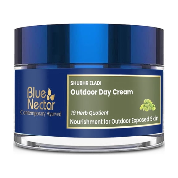 Blue Nectar Eladi Outdoor Day Face Cream for Women | Cardamom Day Cream for Outdoor Exposed Skin & Nourishment | Hydrating Face Moisturizer for Dry & Oily Skin (19 Herbs, 1.7 Oz)
