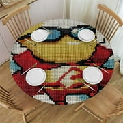 Orinice Superhero Round Table Cover Stain Resistant Washable Indoor Outdoor Tablecloth Kitchen Dining Wedding Parties Waterproof 100% Polyester Fiber 54-58