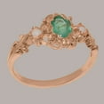 thumbnail image 3 of LBG British Made 9k Rose Gold Natural Emerald & Opal Womens Engagement Ring - 33 size options - Size 6, 3 of 8