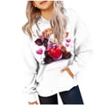 thumbnail image 2 of dazeni Teen Girls Cute Graphic Hoodies Trendy Funny Cow Heart Print Long Sleeve Sweatshirt Y2k Streetwear Hooded Pullover Tops, 2 of 5
