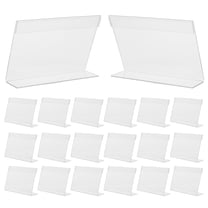 HONMEET Acrylic Label Holder Display for Retail Shelves 20 Pieces Clear Sign Holders