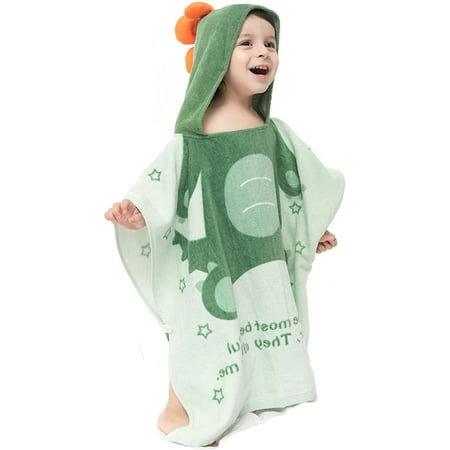 100% Cotton Hooded Towel for Toddlers 2-6 Years Boys Girls Kids Bath Pool Beach Towel Soft Absorbent Beach Poncho