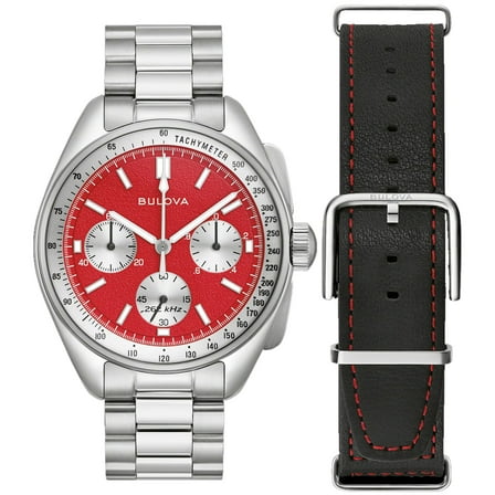 Bulova Men's Lunar Pilot Archive Series Red Dial Watch - 96K115