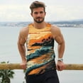thumbnail image 6 of Yiaed Serene Ocean Sunset Print Mens Compression Shirt Slimming Body Shaper Vest Workout Tank Tops Abs Abdomen Undershirts-Large, 6 of 7