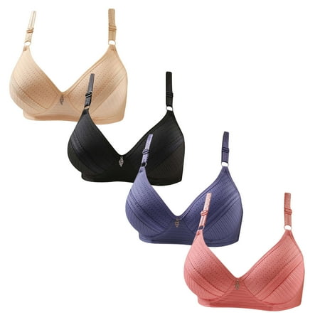 Gnurob Lace Bras for Womens Push Up Wireless Bralettes Breathable Brassiere 3 Pack Plus Size Bralette Comfort Adjustable Straps Bra Sports Wear Clearance Saving A04-Beige Medium