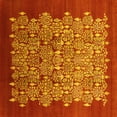 thumbnail image 1 of Ahgly Company Indoor Square Oriental Yellow Industrial Area Rugs, 3' Square, 1 of 4