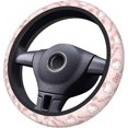 thumbnail image 5 of Pink Kitty Cat Car Accessories Cute Floral Flowers Steering Wheel Cover Women Car Steering Wheel Covers Protector Universal 15 Inch, 5 of 8