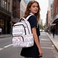 thumbnail image 3 of Yspwyqan School Backpack for Kids Teens, 17 Inch Multi-Pocket Bookbag, Fits 15.6 Laptop, Pastel Star Cream Cat Lightweight Daypack for Middle High School Back to School Gifts, 3 of 7