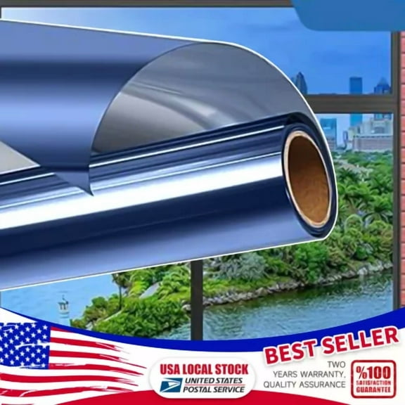 20"X6.6Ft Uncut Roll Window Mirror Blue Chrome Tint Film New Home Office Glass