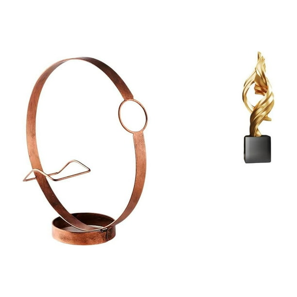Portabotellas De Hierro Para Vino, Estatua De Arte Abstracto, Recuerdo Decorativo, Escultura De Escritorio, Organizador De Metal, Figura De Resina Para Casa, Oficina, Mesa De Centro,