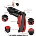 thumbnail image 3 of PYAN-14 in 1 Electric Screwdriver Cordless 3.6V Small Power Drill Set 3Nm Max Torque Rotatable Electric Screwdriver with LED Light Home Improvement & Furniture Assembly (Red), 3 of 4
