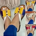 thumbnail image 4 of Penkiiy Stretch Orthotic Slide Sandals Sandals Woven Beach Wedge Slippers Bow Shoes 43 Yellow, 4 of 4