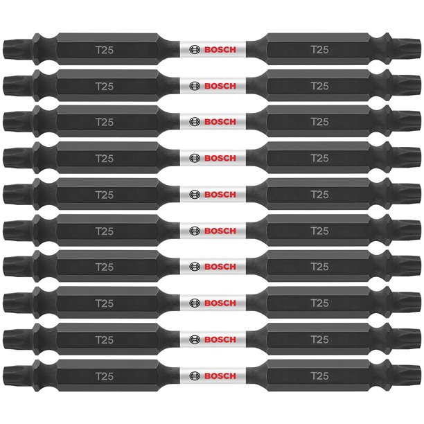 Brocas para atornillar Bosch ITDET2535B Torx #25 Impact Tough, paquete de 10
