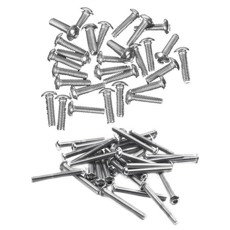 

60 Pcs Stainless Steel Button Head Screw Hex Socket Type: / 3mm Bolt Size: X 10mm & X 25mm