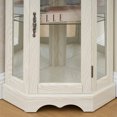 thumbnail image 6 of 70" Lighted Corner Curio Cabinet with Tempered Glass Doors and Shelves, Elegant Display Case with Bulb, Bar and Liquor Storage Area for Living Room Bedroom Decor, White, 6 of 10
