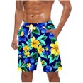 thumbnail image 2 of ZRGHAOYLQ Mens Shorts Clearance,Men's Plus Size Hawaiian Beach Shorts Casual Lightweight Drawstring Short Pants Trendy Floral Print Board Shorts Big and Tall 5 Inch Summer Shorts, 2 of 5