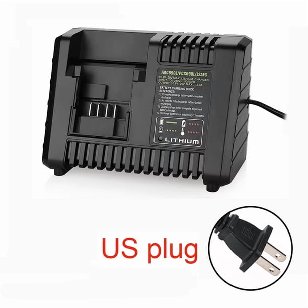 Cargador de Batería de Litio para Black y Decker para Porter-Cable para-Stanley 10.8V 14.4V 18V PCC690L L2AFC FMC690L Cargador de Herramientas Eléctricas
