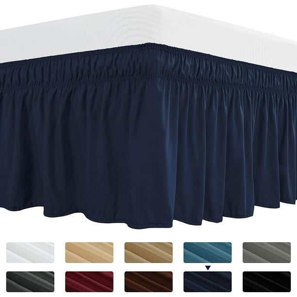 Subrtex Easy Fit Dust Ruffle, Wrap around Bed Skirts with Long Tailored