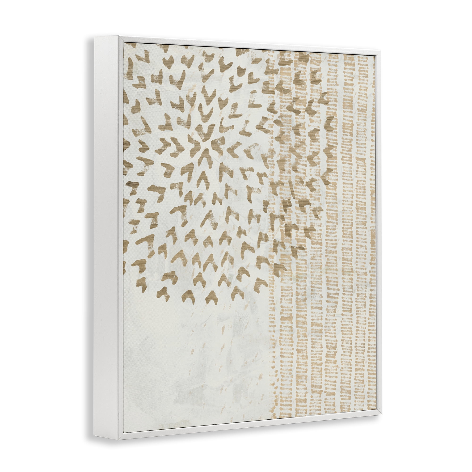 Stupell Industries Rustic Bohemian Patterns Abstract Painting White Framed Art Print Wall Art, 24 x 30
