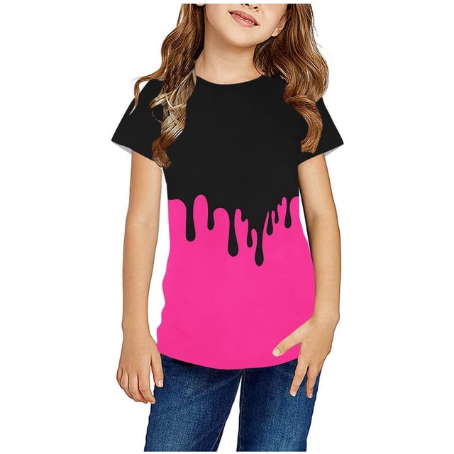 Meichang T-Shirts pour Enfants T-Shirts à Manches Courtes T-Shirts Tendance à Col Rond T-Shirts Hauts Coupe Ample Décontractés T-Shirts Mother's Day pour Garçons et Filles de 3 à 14 Ans