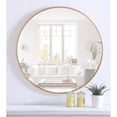 thumbnail image 2 of Metal frame Round Mirror 32 inch Brass finish, 2 of 5