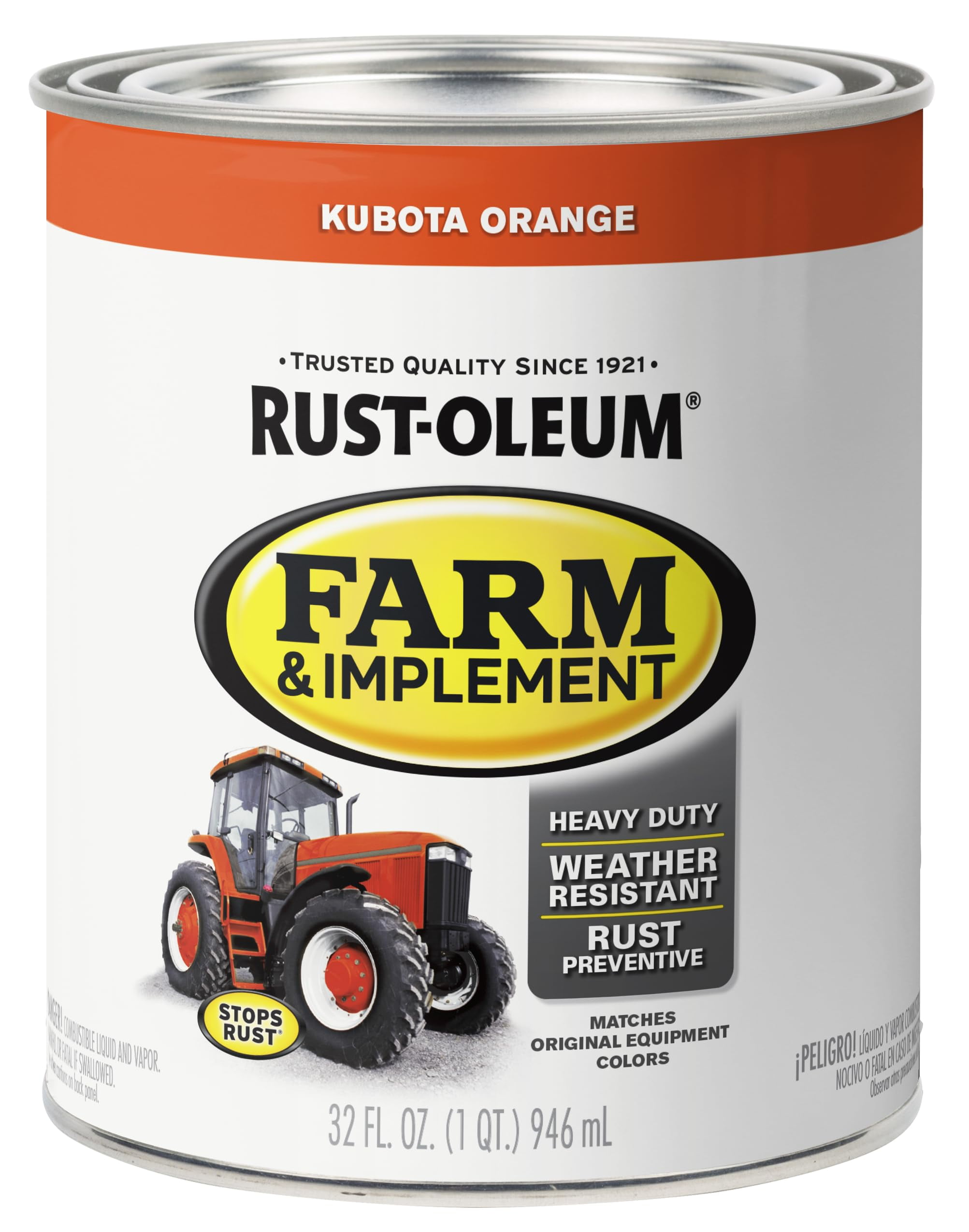 Rust-Oleum 280159 Farm & Implement Enamel Paint Quart Kubota