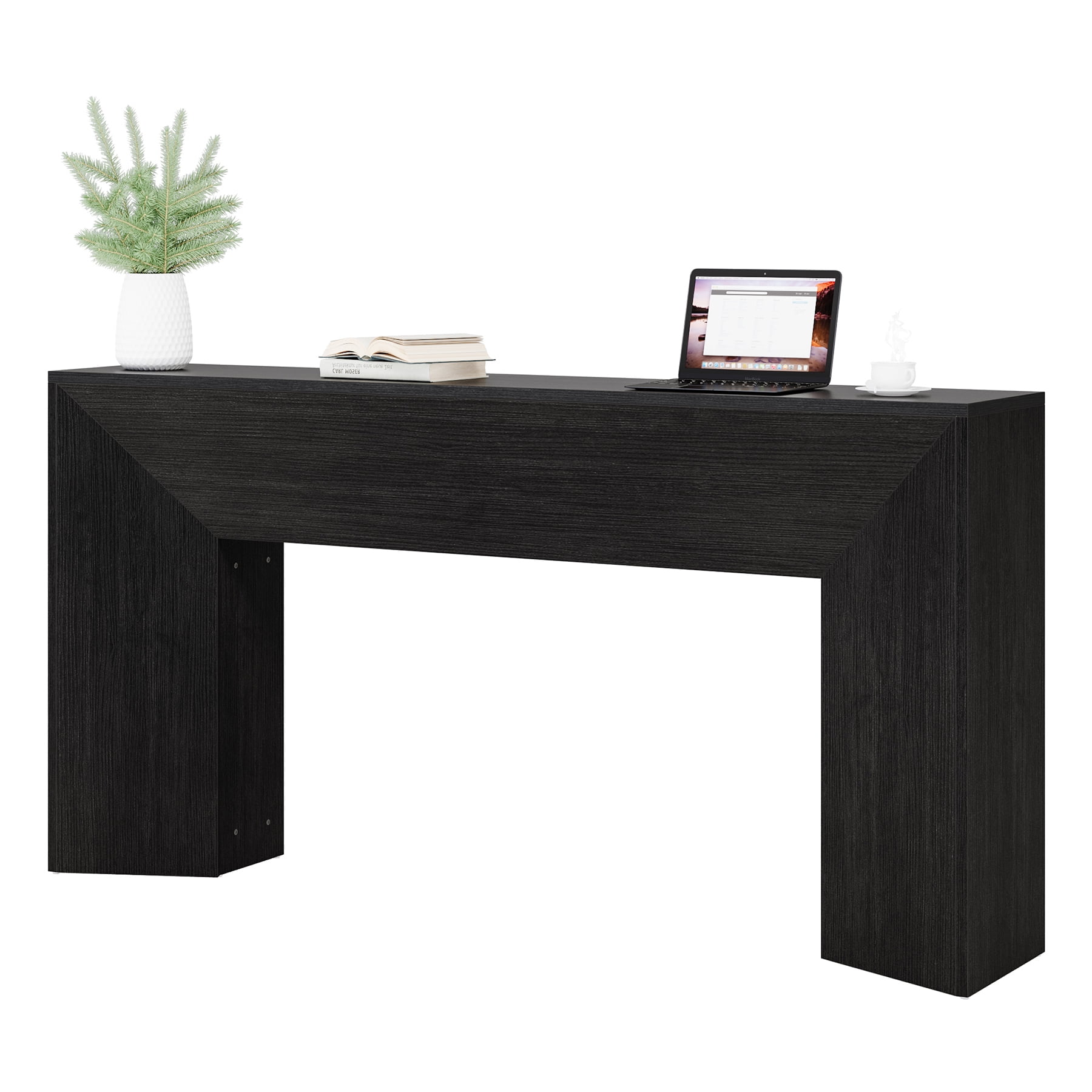 Tribesigns Modern Console Table, 63" Wood Entryway Table with Storage for Living Room, Black