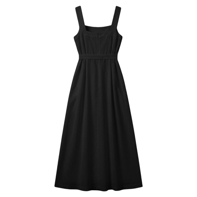 black cotton slip dress Black Cotton Maxi Slip Dress