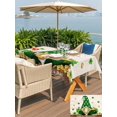 thumbnail image 4 of Outdoor Tablecloth with Umbrella Hole and Zipper, St. Patrick's Day Rectangle Table Cloth 60x120 Inch Waterproof Tablecloth, Shamrocks Gnomes Coin Beige Leaves Picnic Table Cover for Patio Camping, 4 of 7